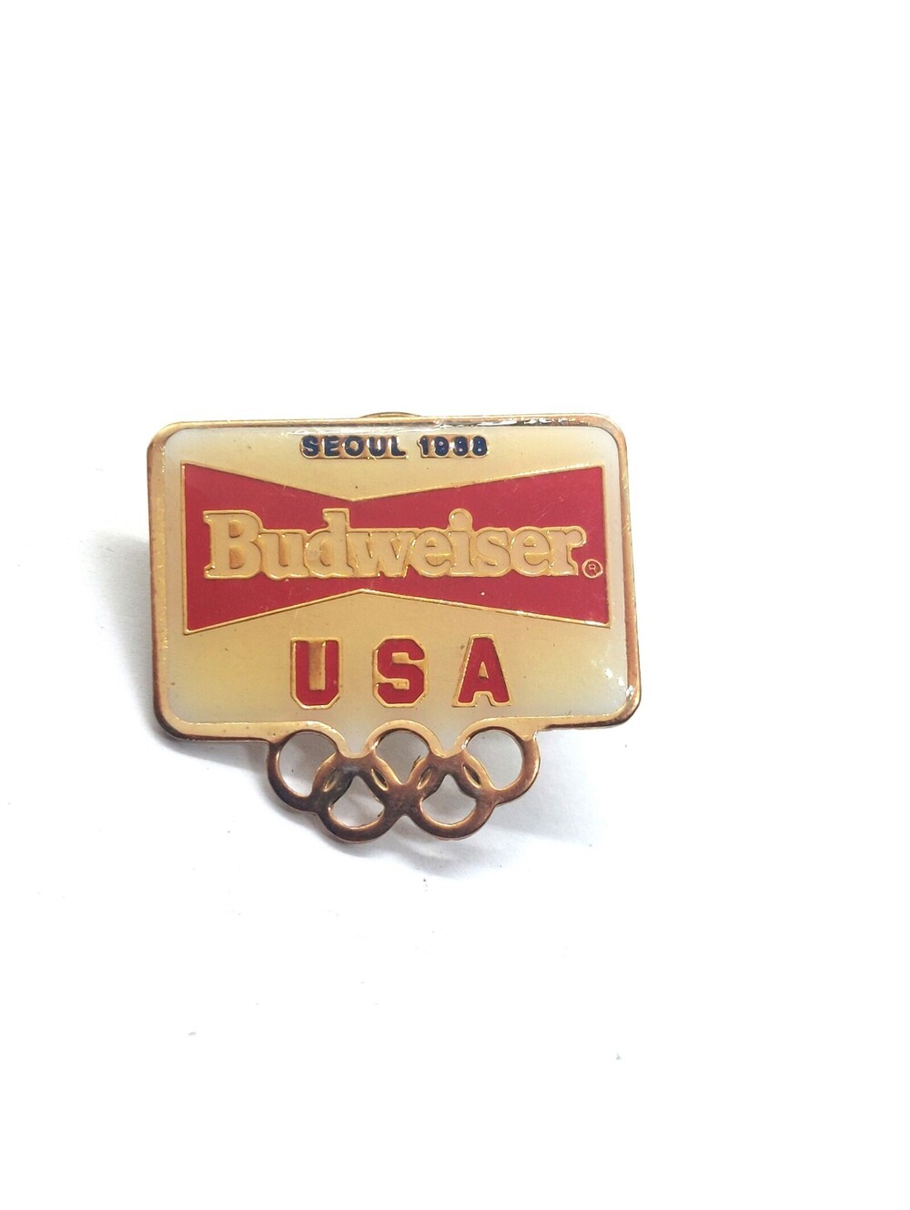 Budweiser USA Seoul 1988 Olympic Pin Vintage Anheuser Busch Sponsor